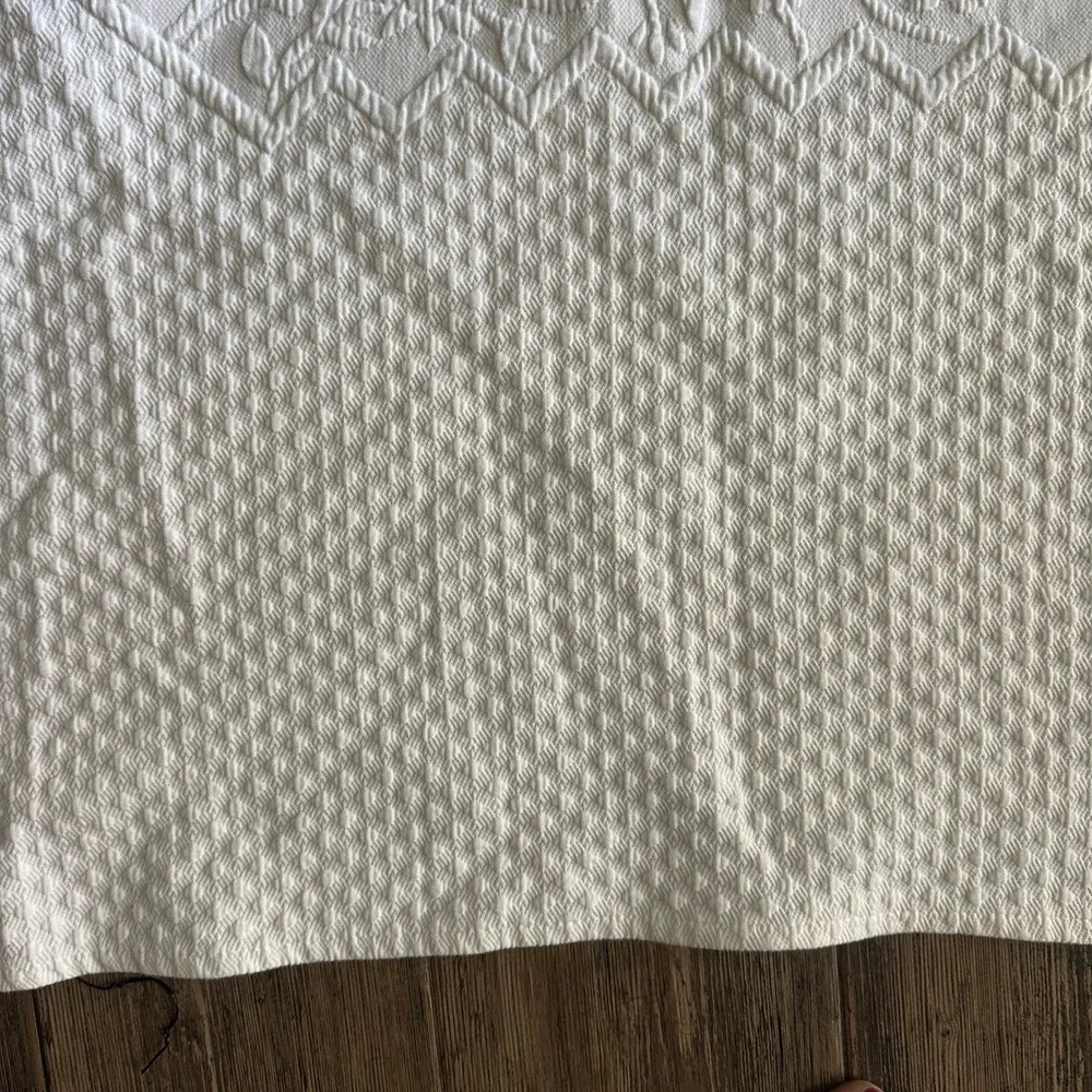 Ralph Lauren Queen Bedspread Cream Matelasse Floral Medallion Coverlet Off White